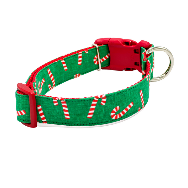 Up Country Candy Canes Holiday Dog Collar