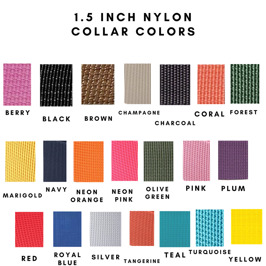 Classic Solid Nylon Personalized Collar 1.5 inch