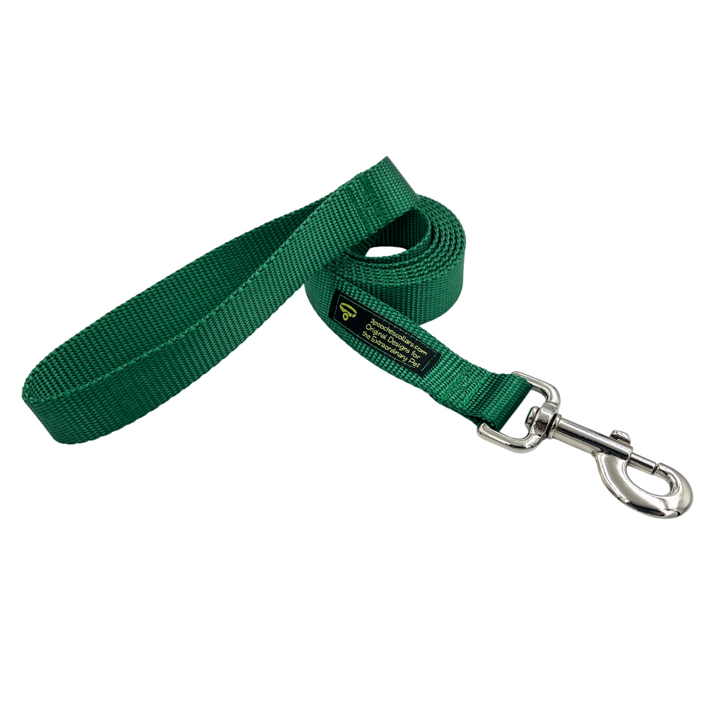 Classic Solid Nylon Dog Leash - 4 Foot, 5 foot, or 6 Foot Lengths